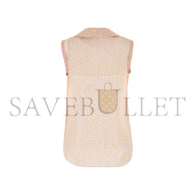 GUCCI LIGHT PINK PRINTED CREPE FLORAL SHIRT 